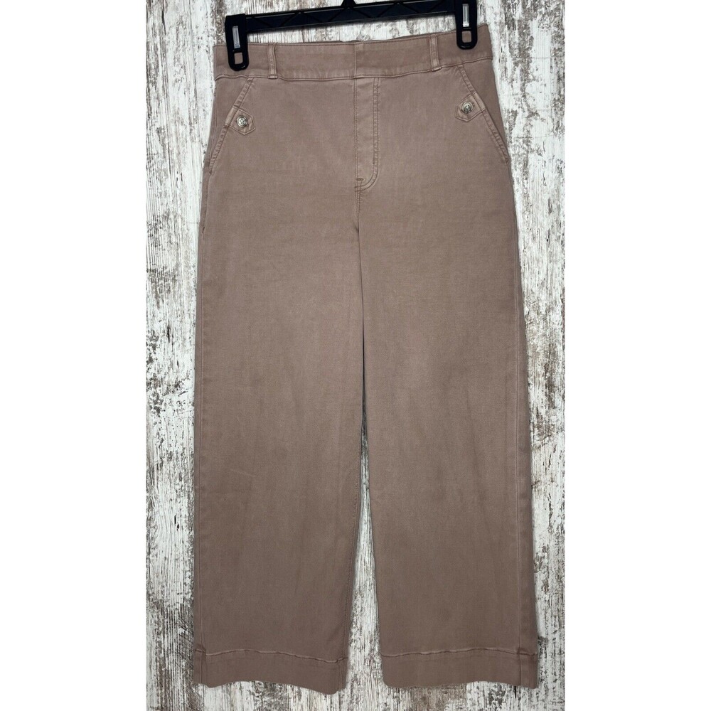 Spanx Stretch Twill Cropped Wide Leg Pants Cedar(tannish pink) Size Large